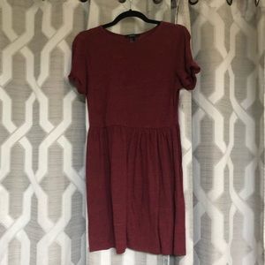 Maroon T-shirt Dress